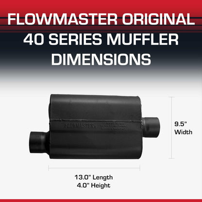 FLOWMASTER 43041 Flowmaster 40 Series Chambered Muffler – 3.00" Offset In / 3.00" Center Out