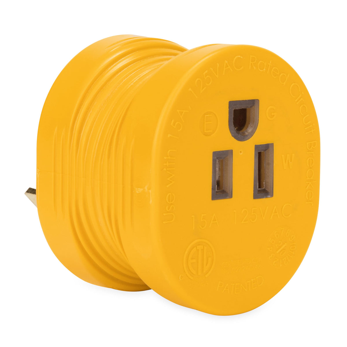CAMCO 55233 Camco PowerGrip 30AM/15AF Camper & RV Electrical Adapter Features 30-amp male (NEMA TT-30P) & 15-amp female (NEMA 5-15R) Connections - Designed w/Non-Slip Grooves for Easy Removal - 125V/1875W (55233)
