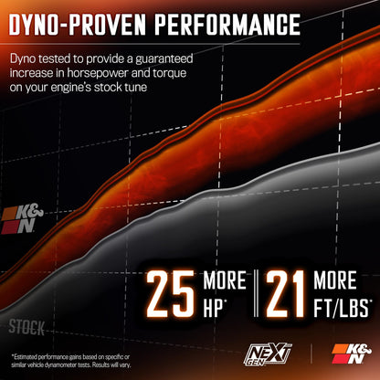 K&N FILTER 50-2593 K&N NextGen Cold Air Intake System: High-Flow Cotton Filter: Compatible with 2020-2022 Ford: F250, F350, 50-2593