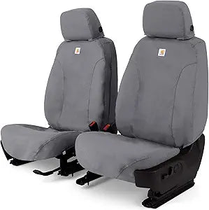 Covercraft Carhartt SeatSaver Custom Seat Covers for 2021-2026 Ford F-150 & 2022-2026 F-150 Lightning, 2023-2026 F-250/F-350/F-450/F-550-1st Row Bucket Seats, Duck Weave Gravel
