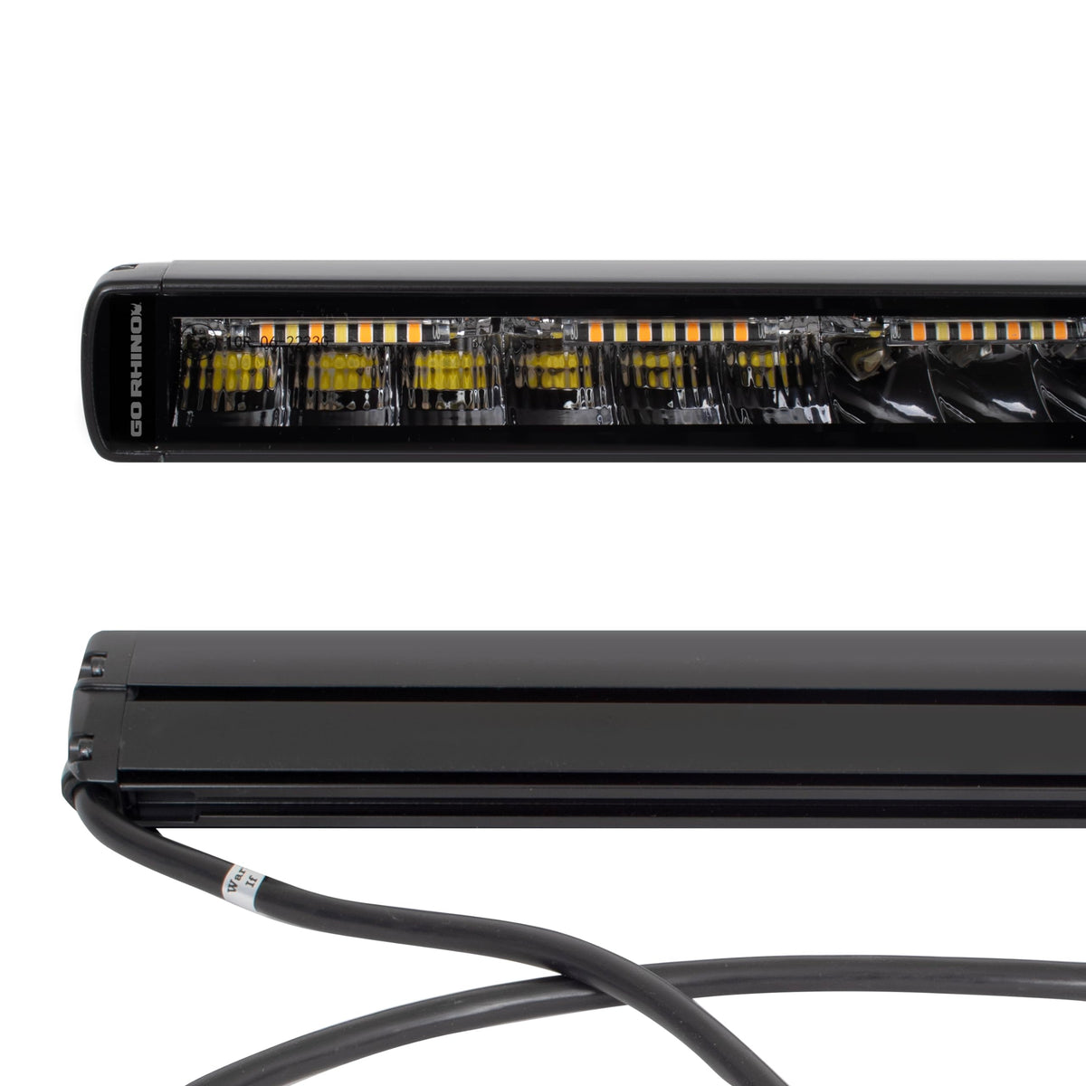 GO RHINO 751052012CSS Go Rhino Xplor Lighting: Blackout Combo Series 20.5" Single Row LED Light Bar w/ Amber Lighting | Side & Track Mount, Aluminum, Black | 751052012CSS