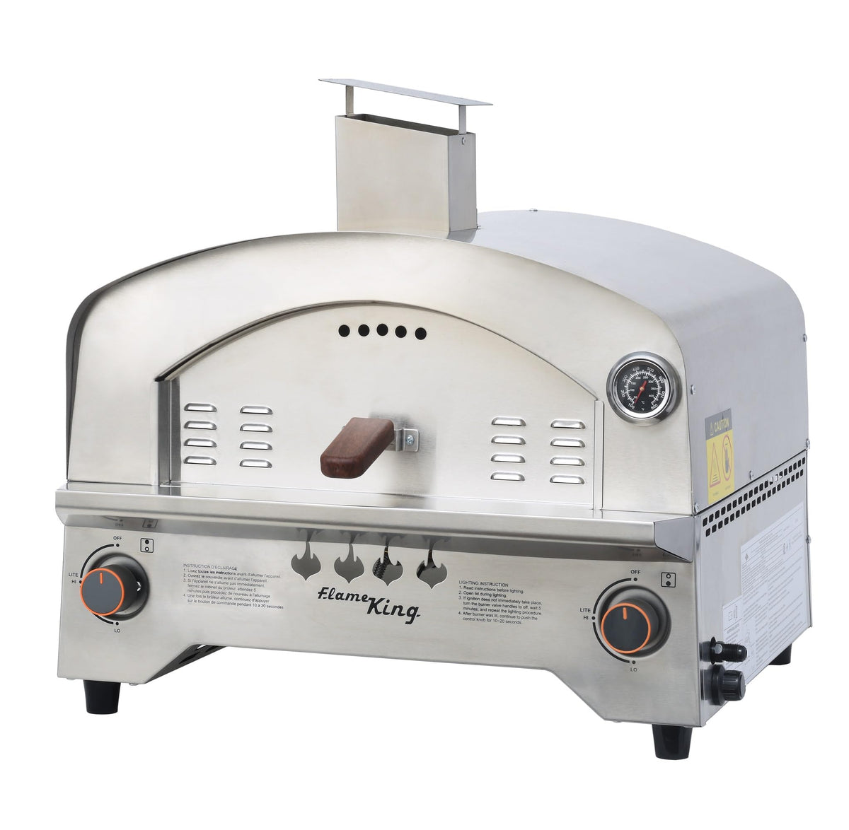 FLAME KING YSN-SSPZG Flame King Propane Gas Pizza & Food Outdoor Oven for Camping, Backyard, Tailgating