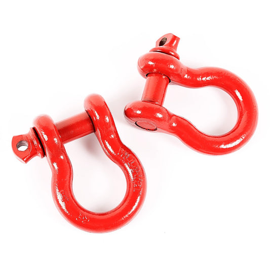 RUGGED RIDGE 11235.13 Rugged Ridge | D-Ring Shackle Kit, 7/8 inch, Red, Steel, Pair | 11235.13