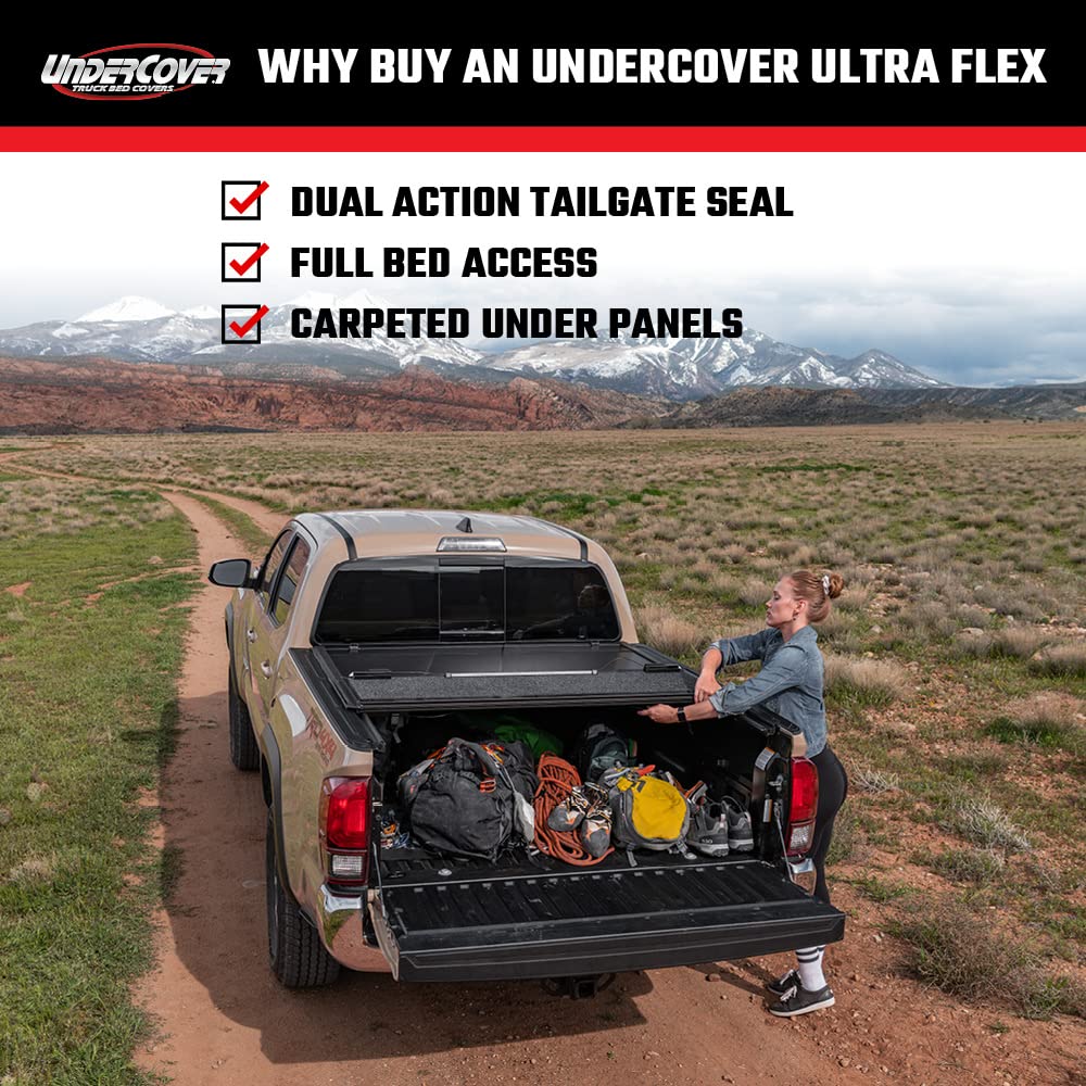 UNDERCOVER UX32013 RealTruck Undercover Ultra Flex Hard Folding Truck Bed Tonneau Cover – UX32013 – Fits 2019-2025 Dodge Ram 1500 w/Multi-Function Tailgate (w/o RamBox) 6' 4" Bed (76.3")