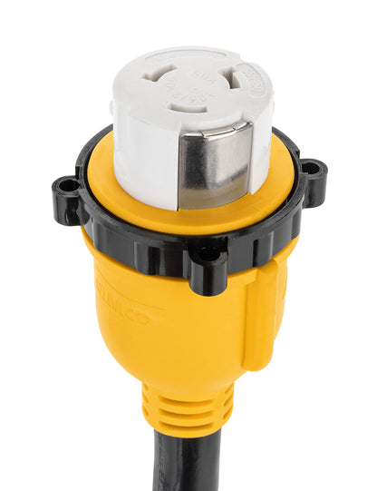 CAMCO 55542 Camco PowerGrip 25-Foot 50-Amp RV Extension Cord | Features a 50-Amp Standard Male Connector, a 50-Amp Locking Female Connector, and is Rated for 125/250 Volts/12500 Watts (55542)