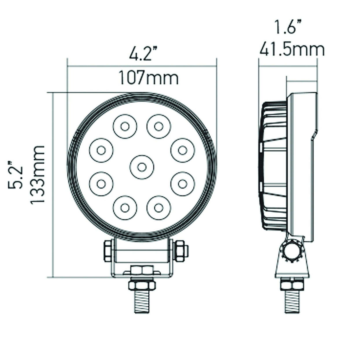 Hella 357101002 ValueFit 5 Round 1.0 LED Close Range Worklight
