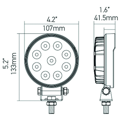 Hella 357101002 ValueFit 5 Round 1.0 LED Close Range Worklight
