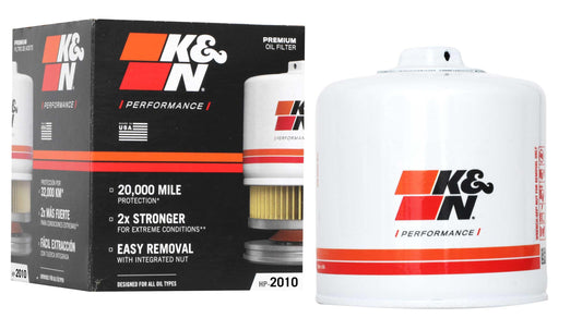 K&N FILTER HP-2010 K&N Oil Filter: 20,000 Mile Engine Protection with Wrench Off Nut, HP-2010