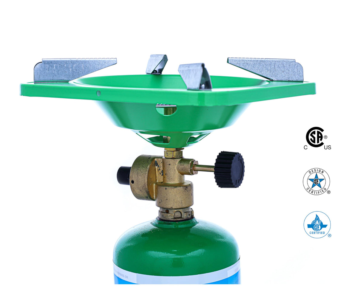 FLAME KING YSNVT-508 Flame King YSNVT-508 Portable BottleTop Camping Stove with Stable Lightweight Base Stand, Great for Outdoor Cooking, Backpacking, Compatible with 1LB Propane Gas Bottle
