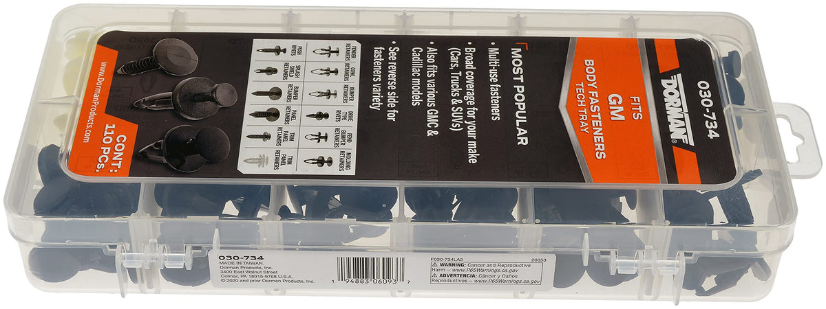 Dorman 030-734 Fastener Tech Tray, 110 Piece Universal Fit