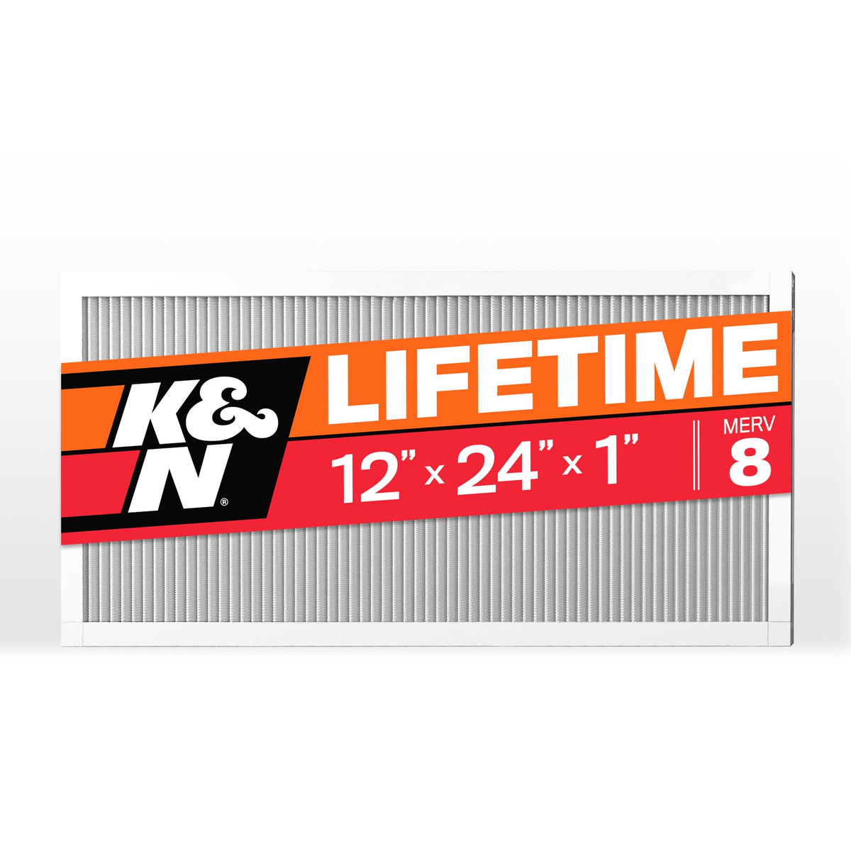 K&N FILTER HVC-8-11224 K&N 12X24X1 HVAC Furnace Air Filter, Lasts a Lifetime, Washable, Merv 8, the Last HVAC Filter You Will Ever Buy, Breathe Safely at Home or in the Office, HVC-8-11224