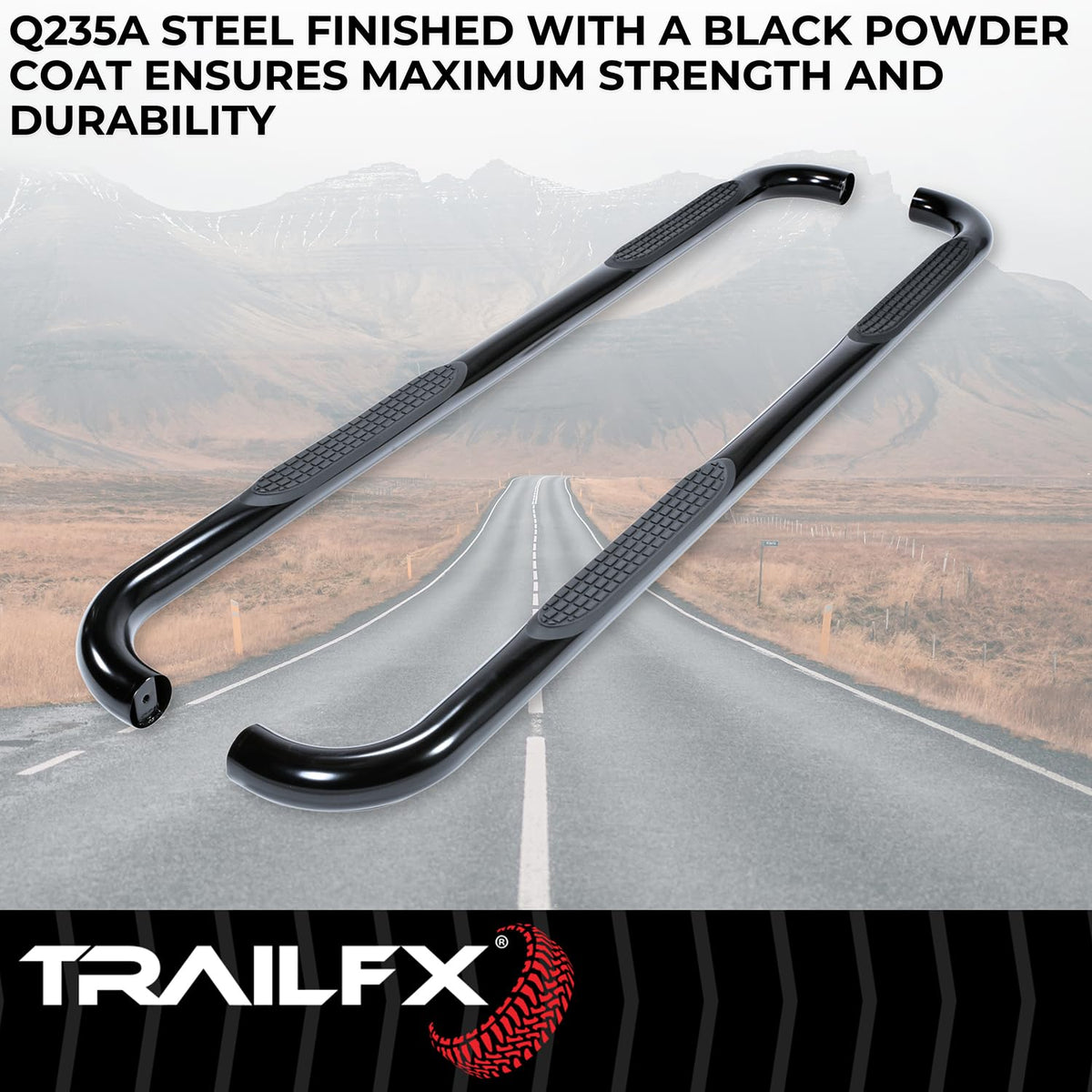 TRAILFX 1130308093 Trailfx Trail FX 1130308093 Black 3" Side Bar for Ford F150 09