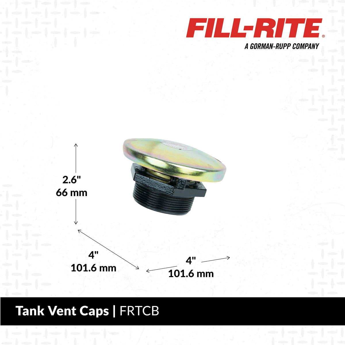 FILL RITE FRTCB Fill-Rite FRTCB Vented Fill Cap with 2" Base