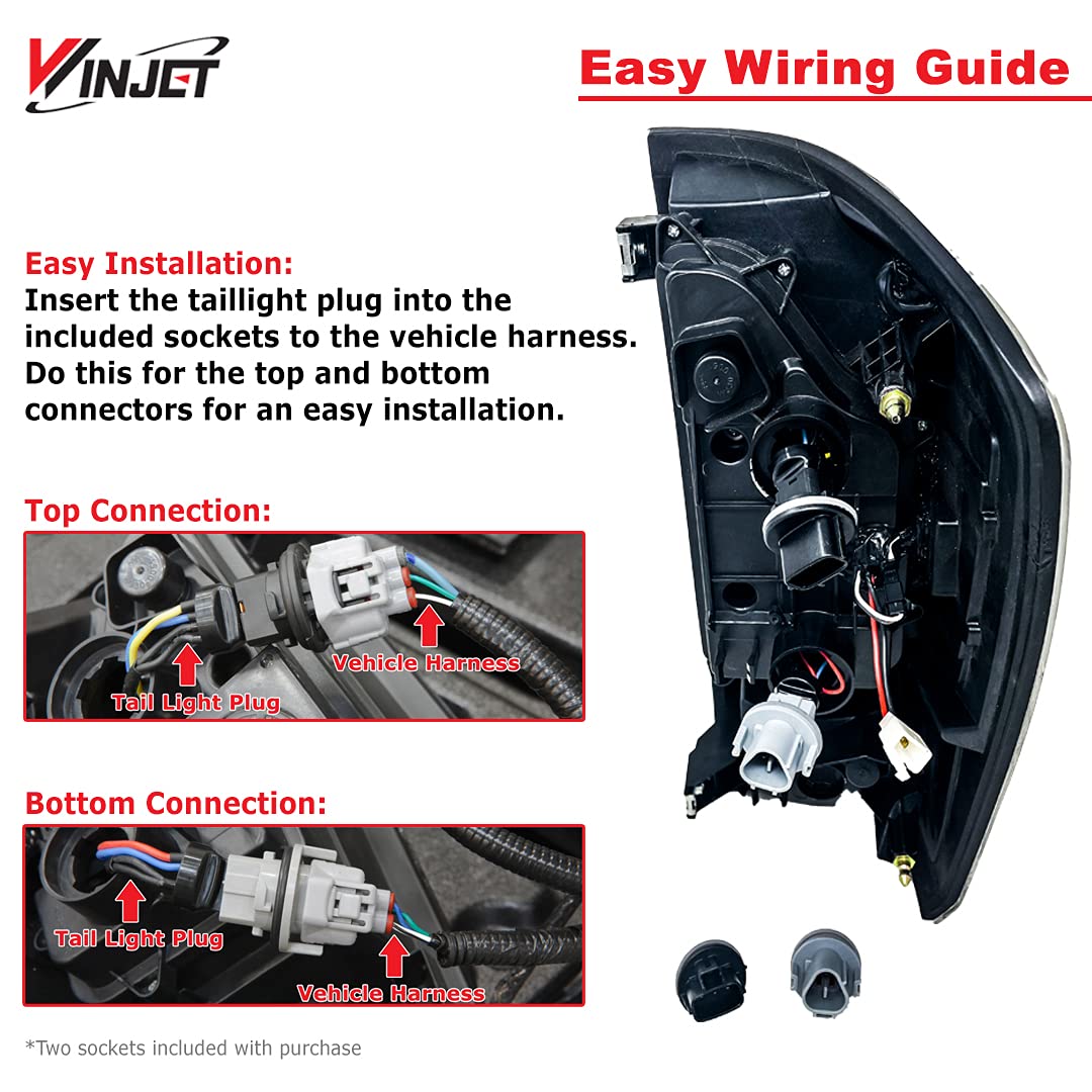 WINJET CTWJ-0466E-BC Winjet LED Tail Light Assembly for [2016 2017 2018 2019 2020 2021 2022 2023 Toyota Tacoma] LED Glow Bar Running Tail Lights Rear Light,1 PAIR,Driver and Dassenger Sides