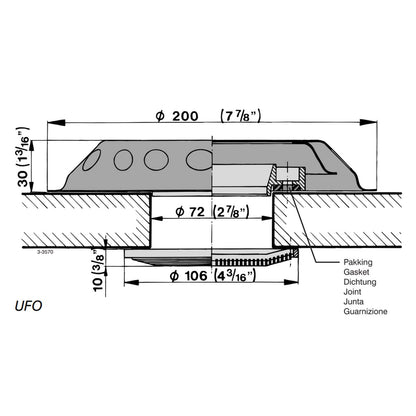 VETUS UFO Vetus UFO DECK VENTILATOR (STAINLESS STEEL AI