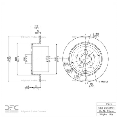 Dynamic Friction 604-13024 Rear Brake Rotor