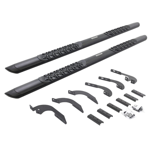 GO RHINO V3443280T Go Rhino V-Series V3 Sidesteps & Brackets | Cab Length, Aluminum, Textured Black | V3443280T | Fits 2024 Toyota Tacoma Double Cab