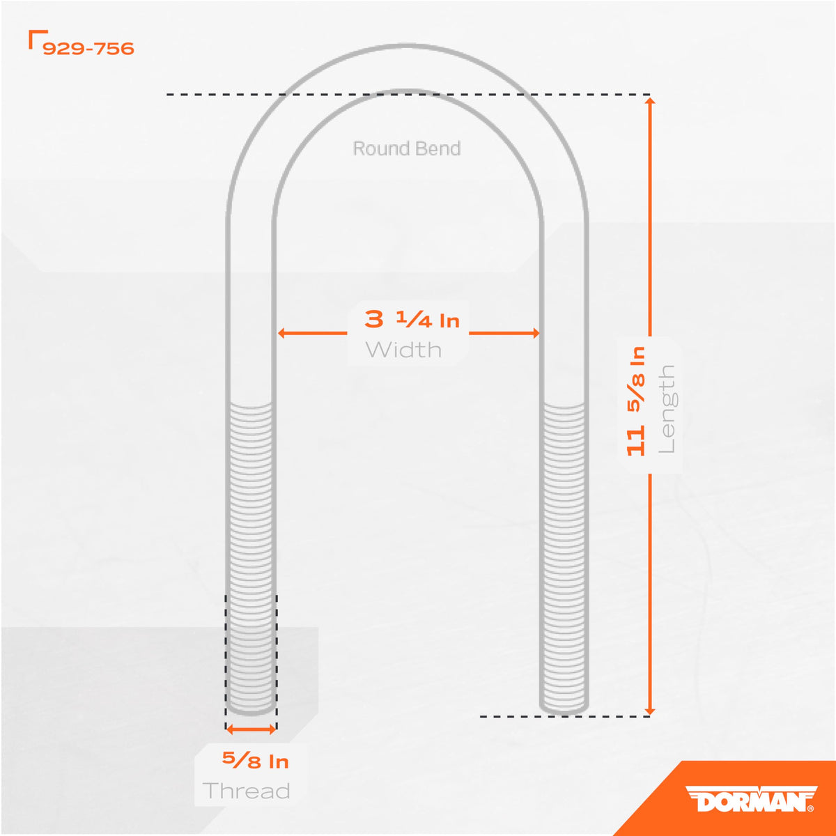 Dorman 929-756 Rear Leaf Spring Axle U-Bolt Kit