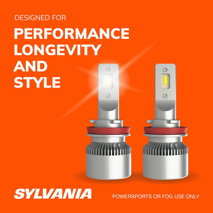 SYLVANIA H11SL.BX2 Sylvania H11 LED Powersport Headlight Bulbs for Off-Road Use or Fog Lights - 2 Pack