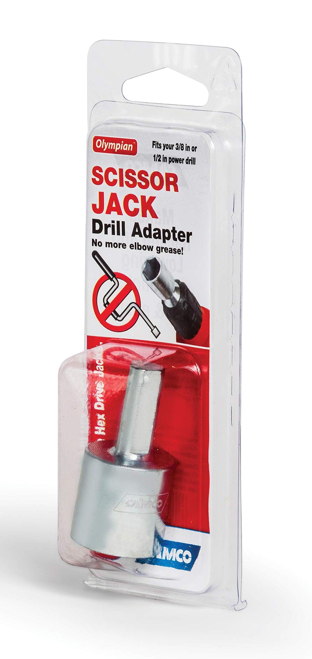 CAMCO 57363 Camco RV Leveling Scissor Jack Socket Drill Adapter - Fits 3/8" and 1/2" Power Drills - Works with All 3/4" Hex Drive Jacks - RV Stabilization Made Easy (57363)