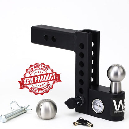 WEIGH SAFE AWS6-2 Weigh Safe Aero Hitch - Adjustable Trailer Hitch Ball Mount - 6" Drop Hitch for 2" Receiver - Premium Heavy Duty Steel Trailer Tow Hitch w/Built in Weight Scale for Anti Sway, 12,500 lbs GTW