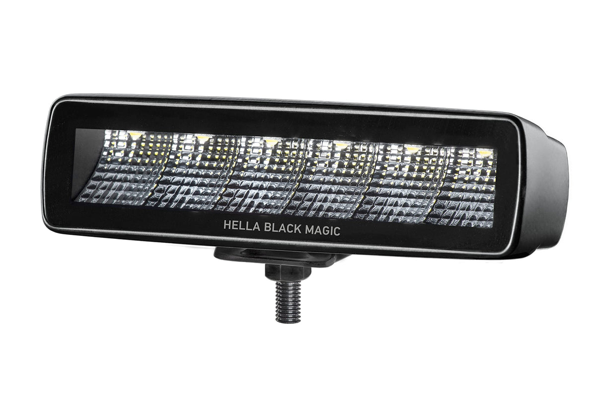 HELLA 358176201 Hella 1FB 358 176-201 LED Headlight - Black Magic Mini Lightbar 6.2 Inches - 12/24 V - Mounting - Cable: 800 mm - Connector: Open Cable Ends