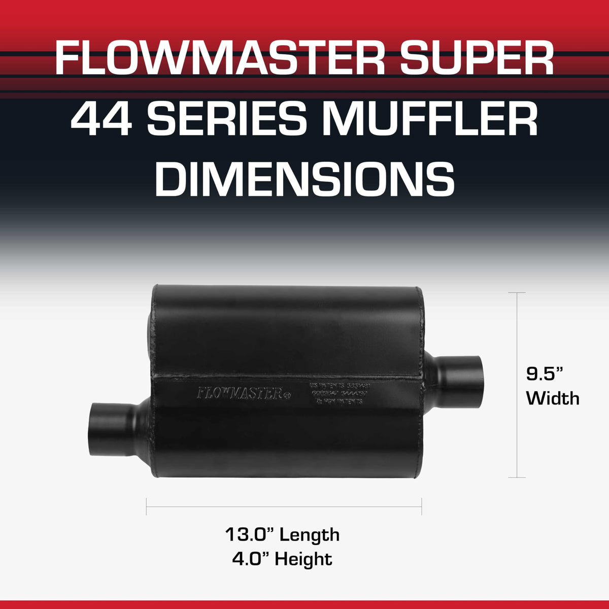 FLOWMASTER 942545 Flowmaster Super 44 Series Chambered Muffler – 2.50" Center In/Center Out
