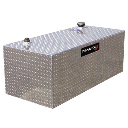 TRAILFX 210201 TrailFX 100 Gallon Rectangular Liquid Transfer Tank Aluminum Alloy Lockable Cap For Diesel and Non-Potable Water TrailFX 210201