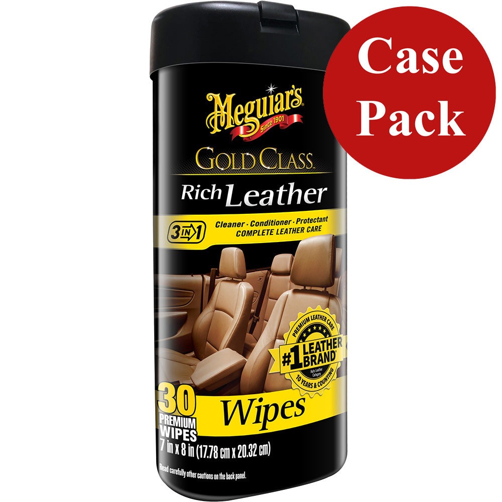Meguiar's G10900CASE Meguiar's Gold Class&trade; Rich Leather Cleaner &amp; Conditioner Wipes *Case of 6*