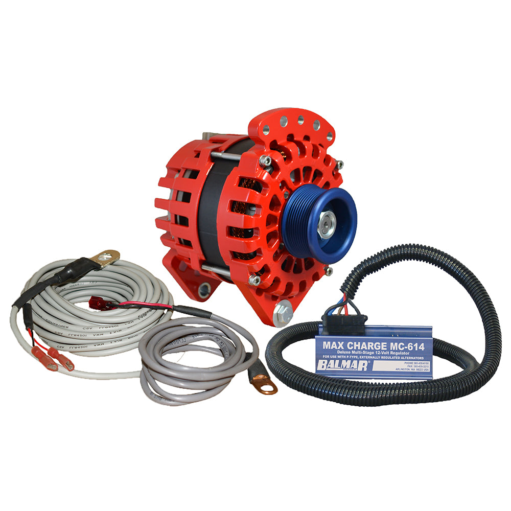 Balmar XT-DF-170-J10-KIT Balmar Alternator 3.15" Dual Foot Saddle J10 Serpentine Pulley Regulator &amp; Temp Sensor - 170A Kit - 12V