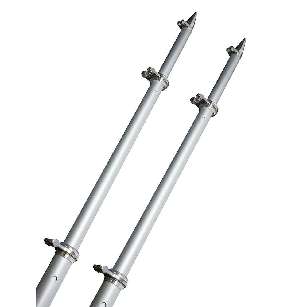 TACO Marine OT-0318HD-VEL TACO 18' Deluxe Outrigger Poles w/Rollers - Silver/Silver