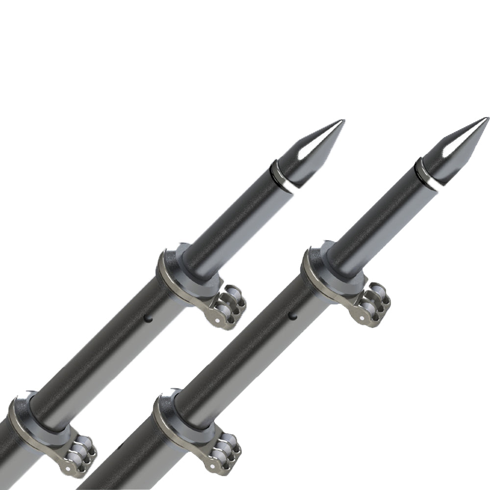 TACO Marine OT-0318HD-BKA TACO 18' Deluxe Outrigger Poles w/Rollers - Silver/Black
