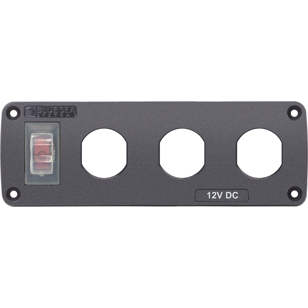 Blue Sea Systems 4367 Blue Sea 4367 Water Resistant USB Accessory Panel - 15A Circuit Breaker, 3x Blank Apertures