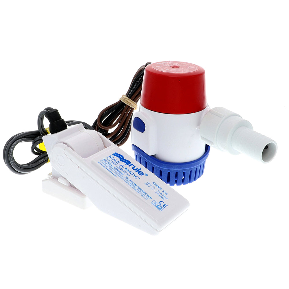 Rule 25DA-35A Rule 500 GPH Standard Bilge Pump Kit w/Float Switch - 12V