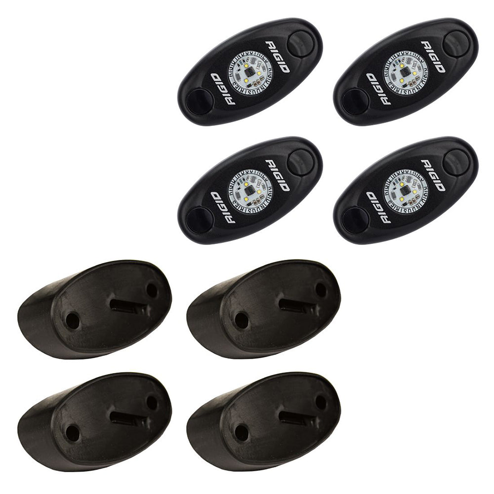 RIGID Industries 400243 RIGID Industries A-Series Rock Light Kit - 4 Amber Lights - Black