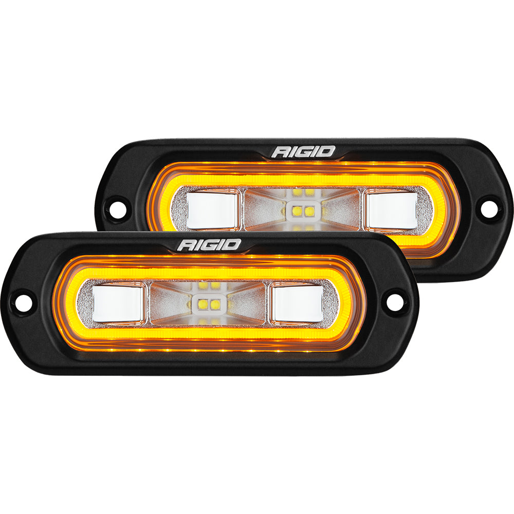 RIGID Industries 53223 RIGID Industries SR-L Series Flush Mount Spreader Light - Black Housing - Amber Halo