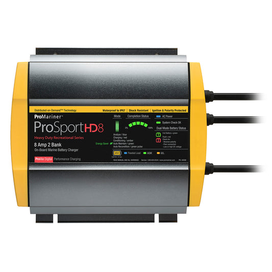 ProMariner 44008 ProMariner 44008 ProSport HD Waterproof Marine Battery Charger, 8 Amp, 2 Bank