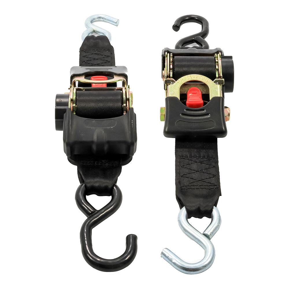 Camco 50031 Camco Retractable Tie Down Straps - 2" Width 6' Dual Hooks