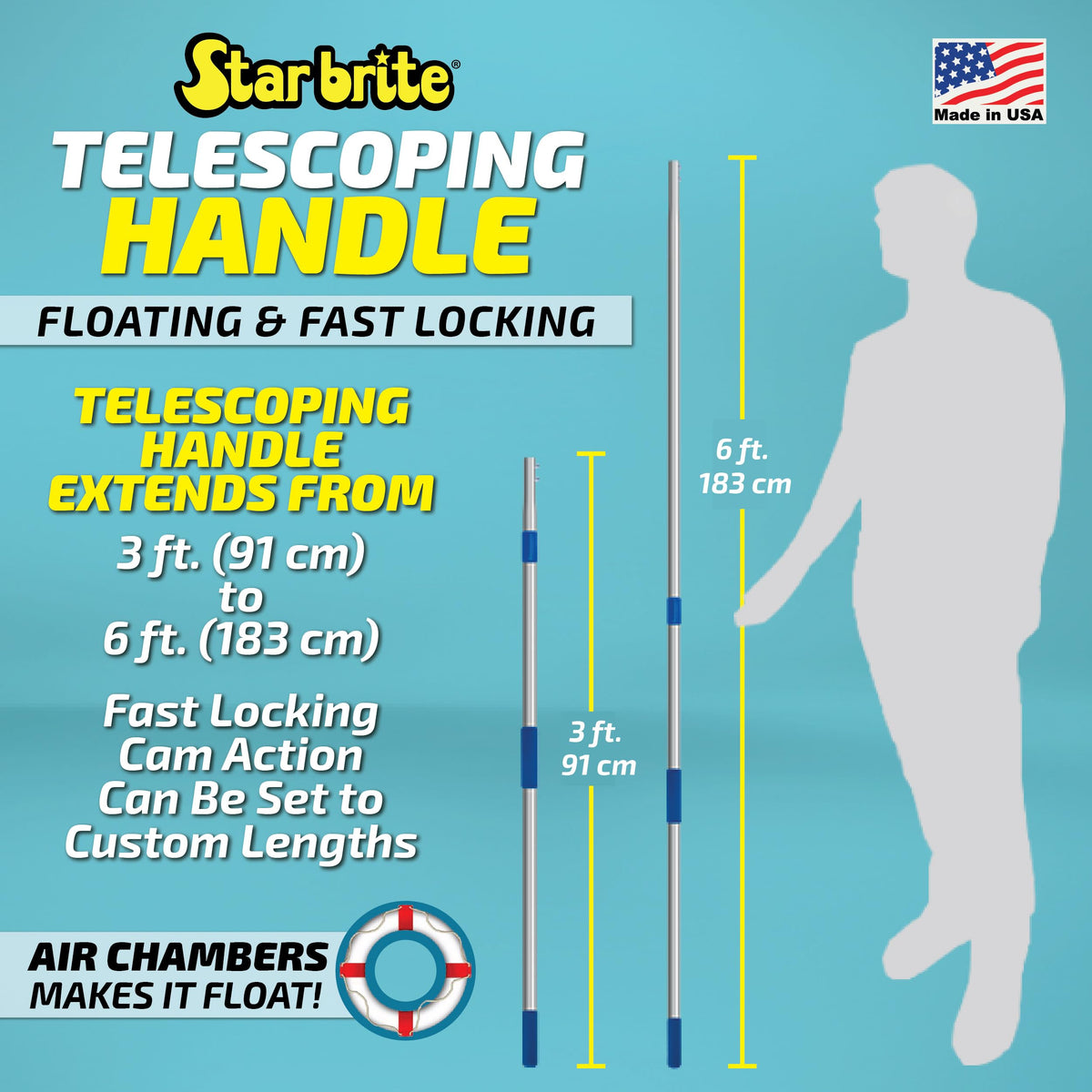 STAR BRITE 040000 STAR BRITE Extend-A-Brush Telescoping Handle 3'-6'