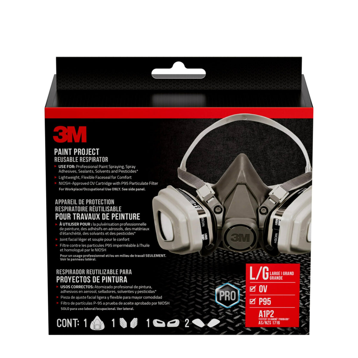 3M 54252 3M OV/P95 Paint Project Respirator 6311, Reusable Respirator, Large, 1-Kit
