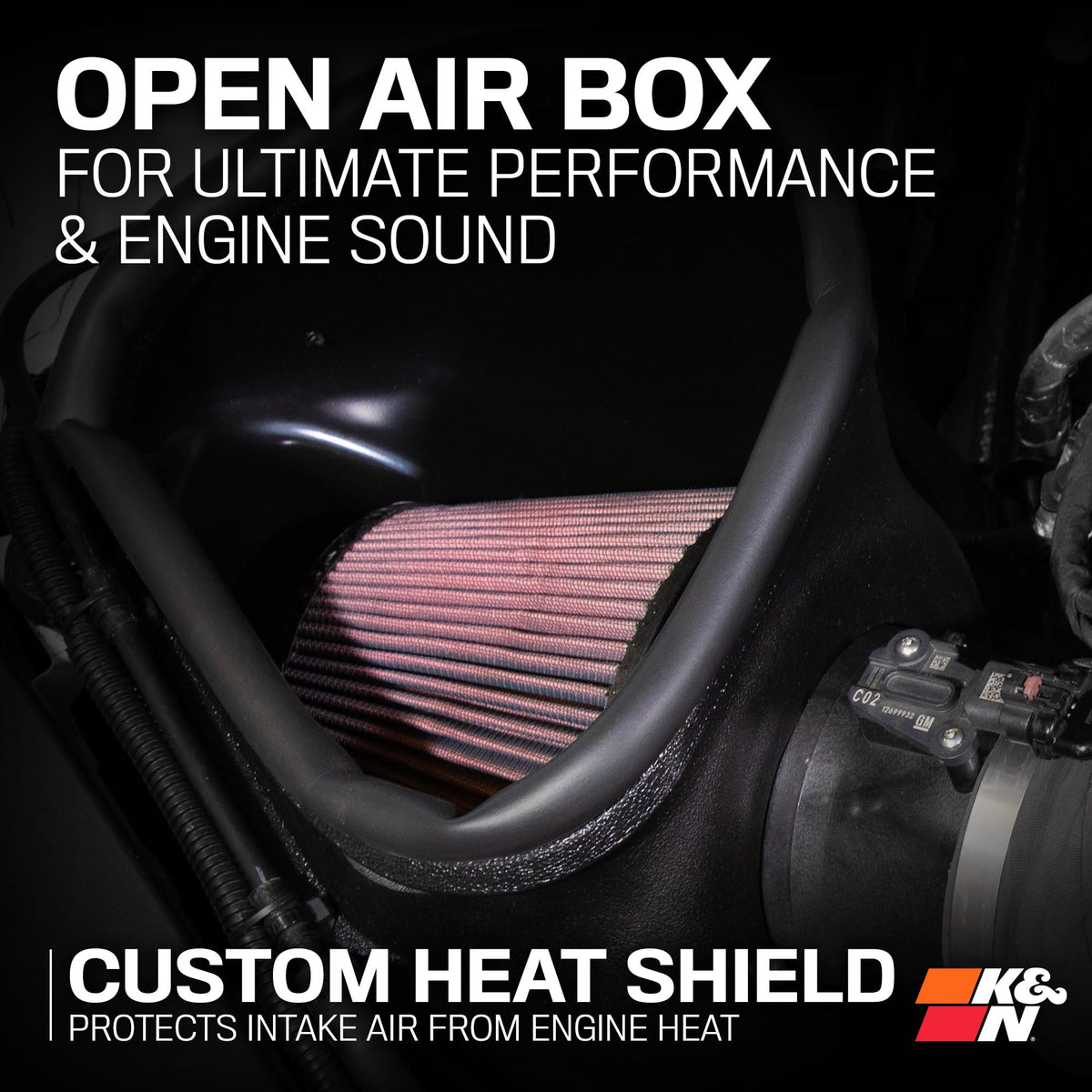K&N FILTER 63-3121 K&N Cold Air Intake System: High-Flow Air Filter, Increase Performance & Acceleration: Compatible with 2022-2025 Cadillac: CT5, 63-3121