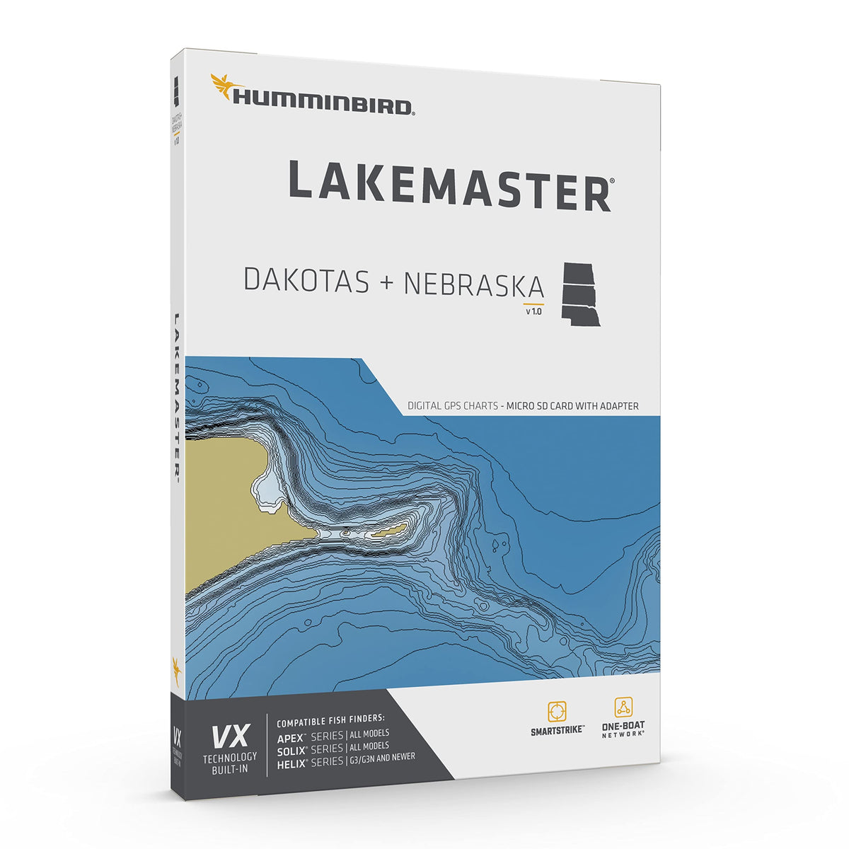 HUMMINBIRD 601001-1 Humminbird LakeMaster Dakotas + Nebraska V1 Map SD Card for Fish Finders