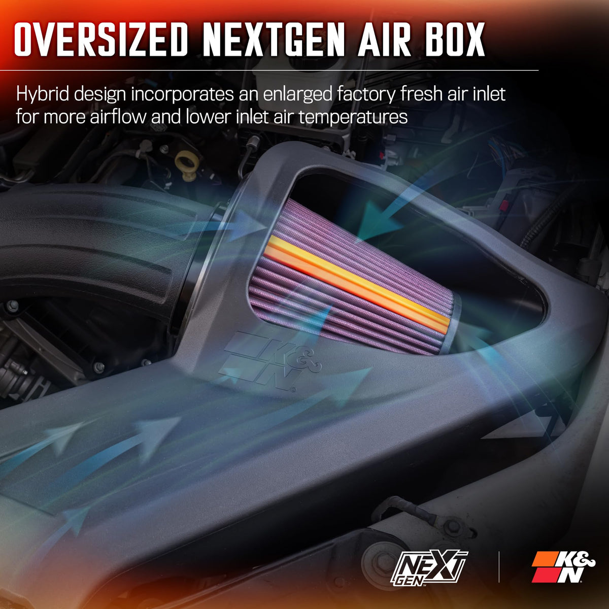 K&N FILTER 50-2591 K&N NextGen Cold Air Intake System: High-Flow Cotton Filter: Compatible with 2015-2025 FORD: F150, 50-2591