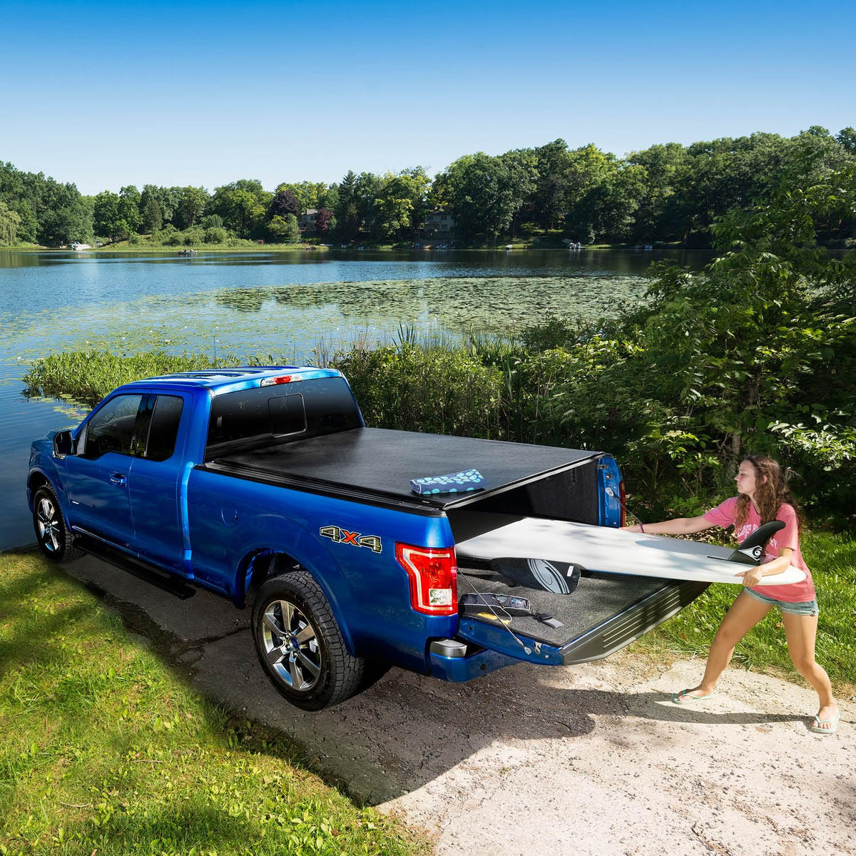 TRUXEDO 557101 RealTruck TruXedo Lo Pro Soft Roll Up Truck Bed Tonneau Cover | 557101 | Fits 2024 Toyota Tacoma 6' Bed (72")