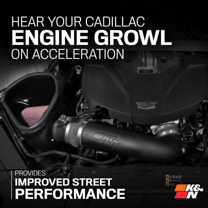 K&N FILTER 63-3121 K&N Cold Air Intake System: High-Flow Air Filter, Increase Performance & Acceleration: Compatible with 2022-2025 Cadillac: CT5, 63-3121