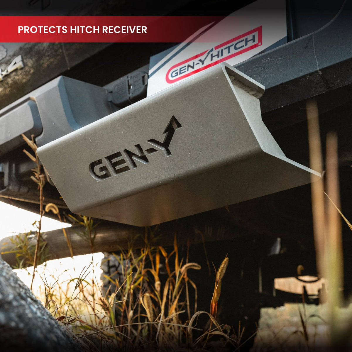 GEN-Y HITCH GH-103629 GEN-Y Hitch Skid Plate for 2" Receiver, Aluminum, Clear Coated, Protection for Your Hitch Receiver, Perfect for Off-Road Adventures and Heavy-Duty use