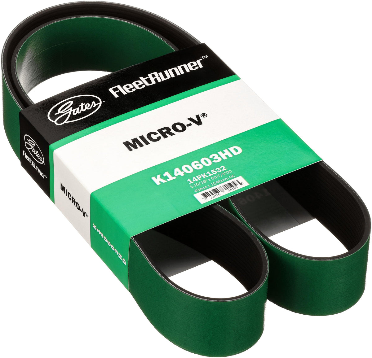 Gates K140603HD FleetRunner Micro-V Serpentine Drive Belt