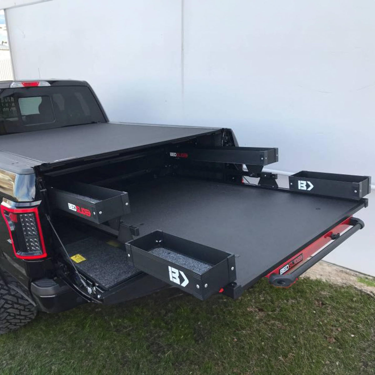 Bedslide BSA-MKB Bedslide Bedbin Mini Kix Truck Bed Organizer, Storage Bin Attachments, 2 Boxes for Additional 7x18 Inches of Space on Each Side, Black