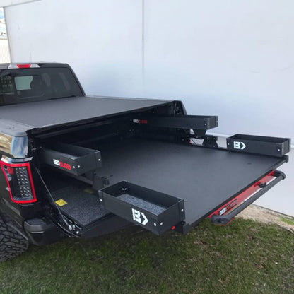Bedslide BSA-MKB Bedslide Bedbin Mini Kix Truck Bed Organizer, Storage Bin Attachments, 2 Boxes for Additional 7x18 Inches of Space on Each Side, Black
