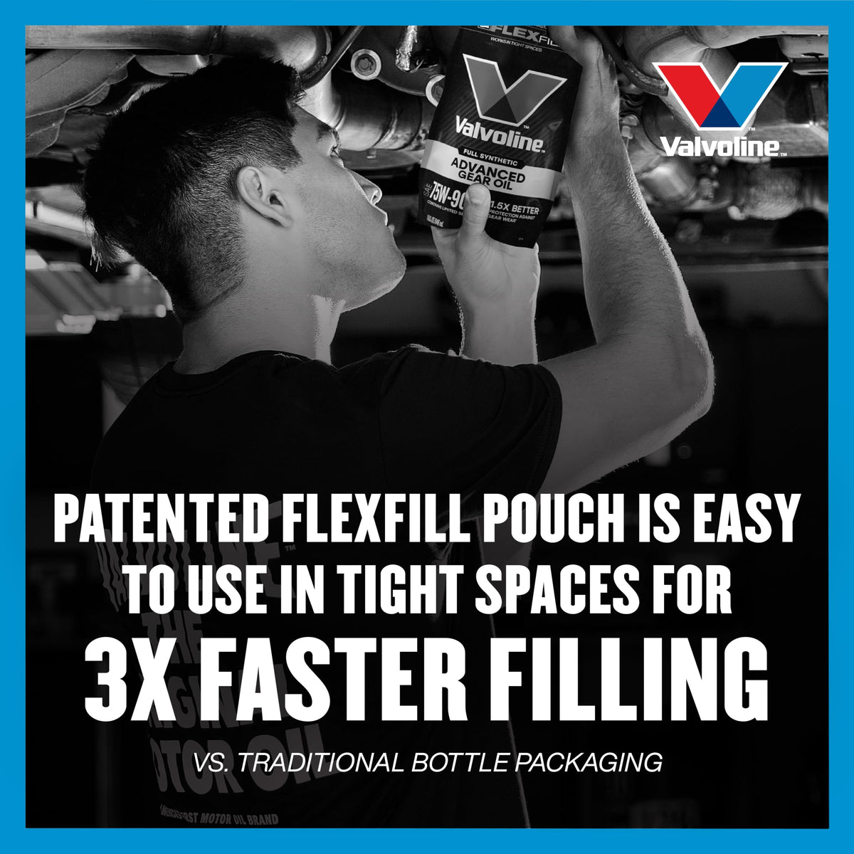 VALVOLINE 889785 Valvoline FlexFill Advanced Full Synthetic 75W-90 Gear Oil 1 Quart Pouch